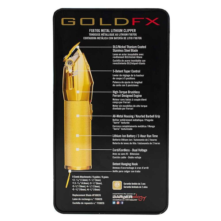 BaBylissPro GOLDFX Metal Lithium Clipper - FX870G